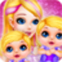 icon Long Hair Mom Newborn Twins