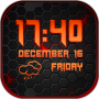 icon Black Weather and Clock Widget