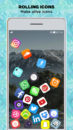 حم ل مجان ا Rolling Icon 3d Live Wallpaper Launcher 2019 حزمة